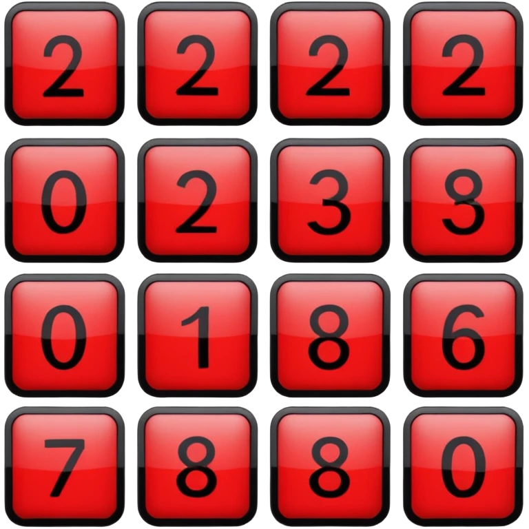 Red numbers in black squares emoji
