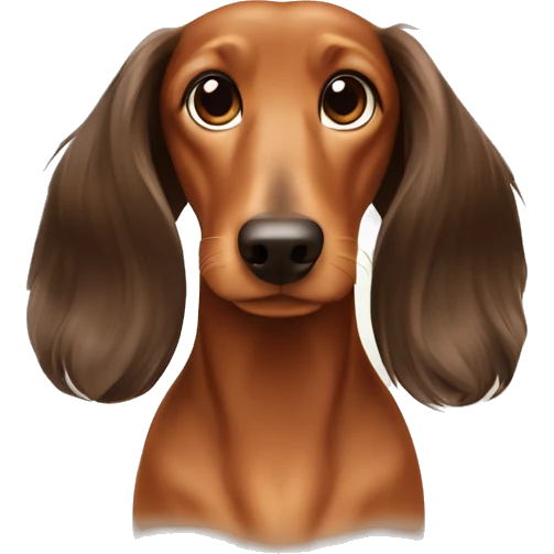 long hair cream and brown Dachshund dog emoji