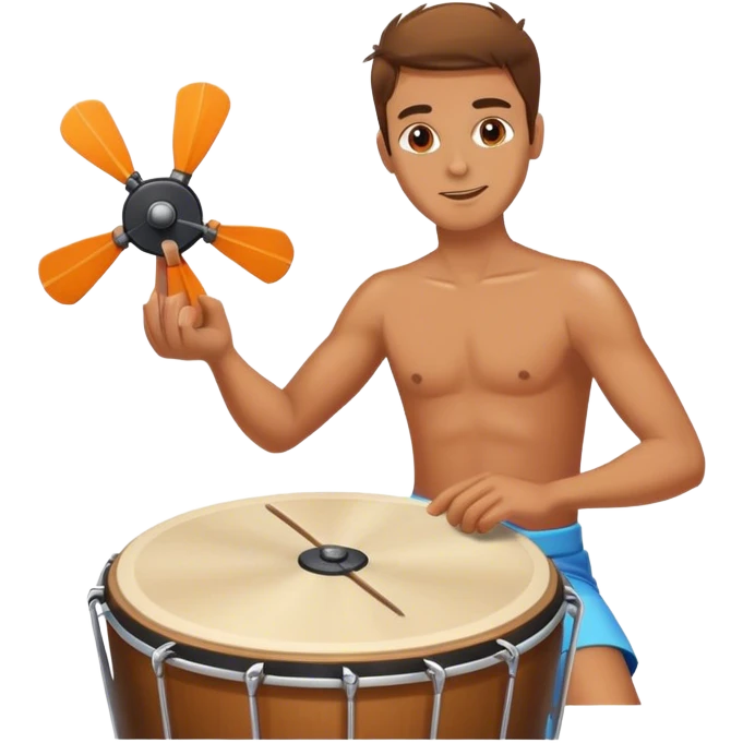 male spinner drummer emoji