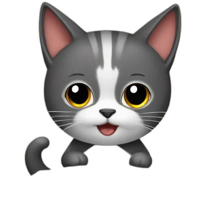 Gato escribiendo en %leyendo emoji