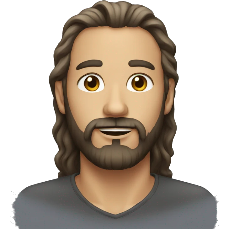 man w beard and long hair emoji