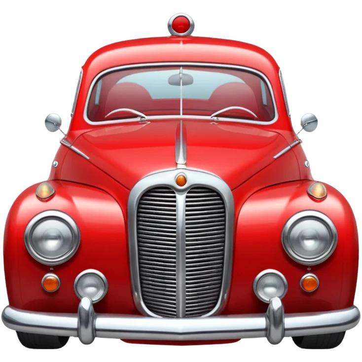 Illustrate a classic vintage car with chrome details & round headlights. emoji
