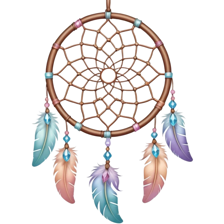 Pastel warm-colored romantic lush beautiful pretty hanging crystal-catcher-dreamcatcher aesthetic emoji