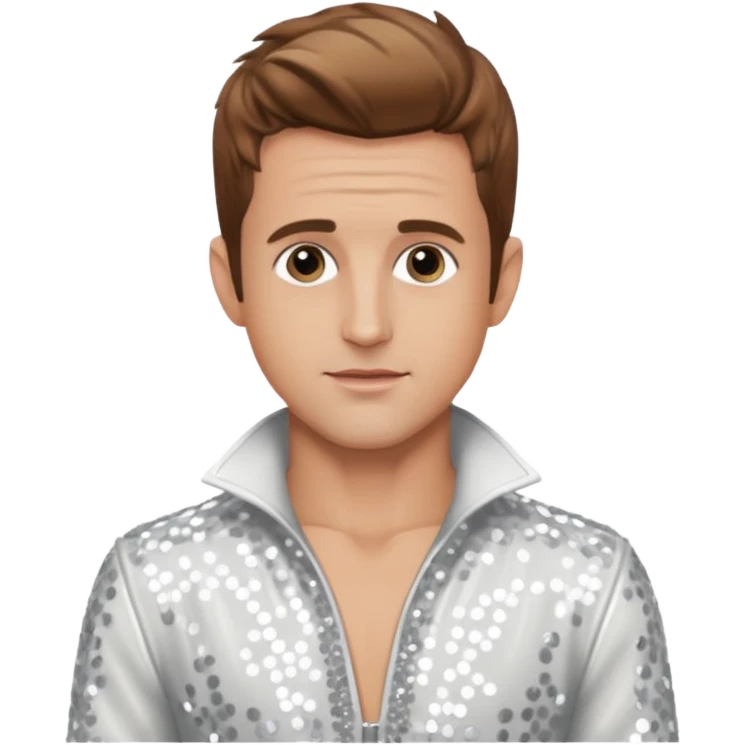 Joey McIntyre from NKOTB with light brown hair, white sequin outfit emoji
