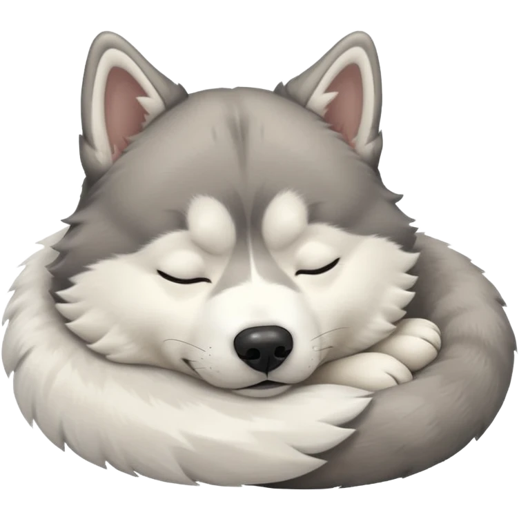 husky sleeping emoji