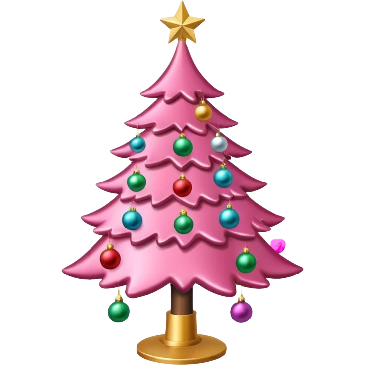 a pink christmas tree emoji emoji