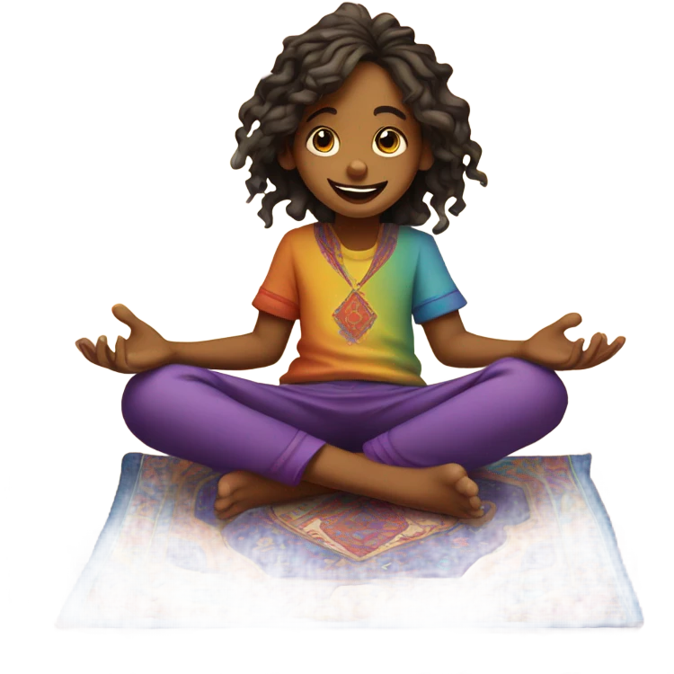 Kid on a magic carpet emoji