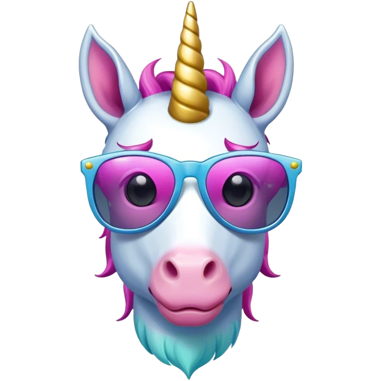Unicorn with sunglasses emoji