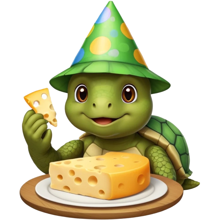 person who eats cheese, parties, and is part turtle emoji