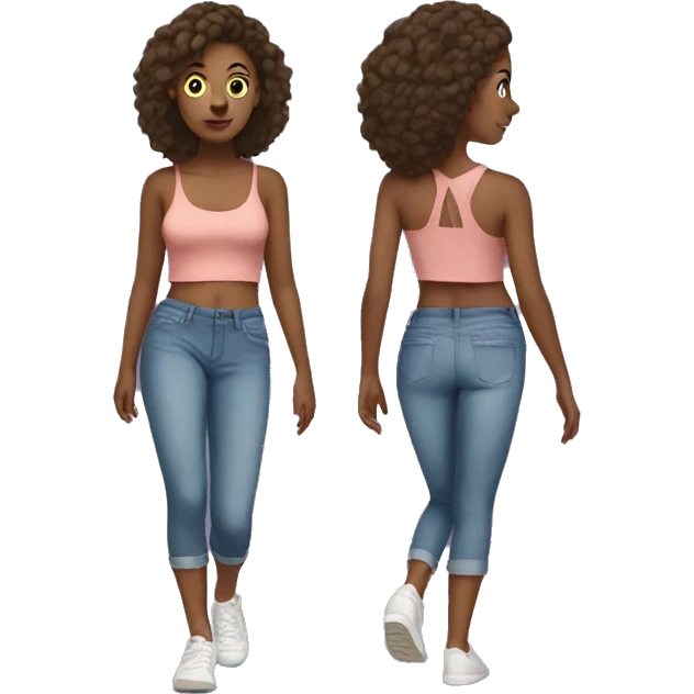 girl walking in crop top emoji