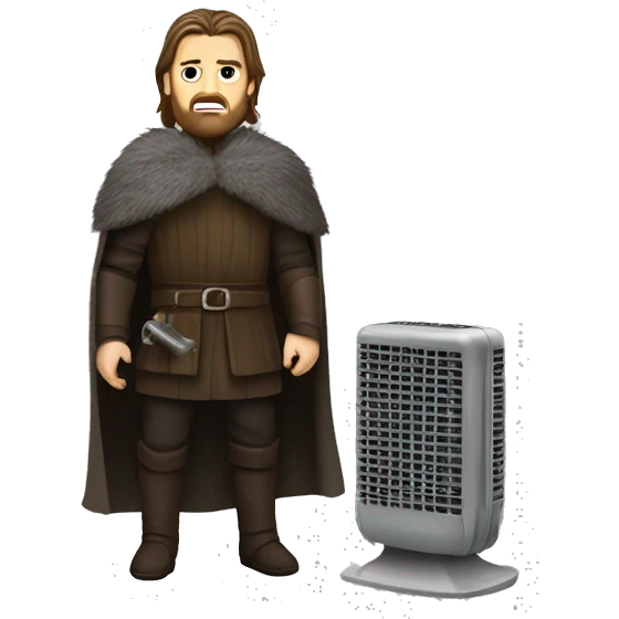 Eddard Stark holding a heating radiator emoji