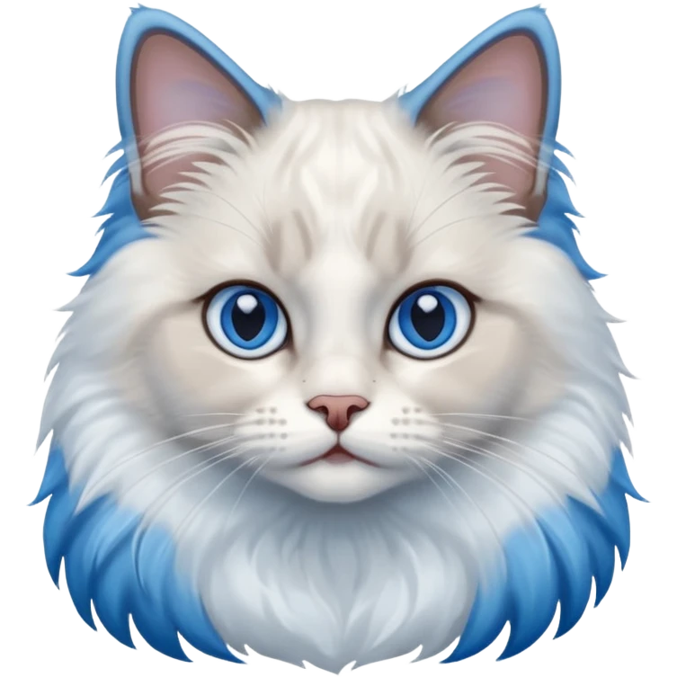 ragdoll, blue eyes, blue bi color emoji