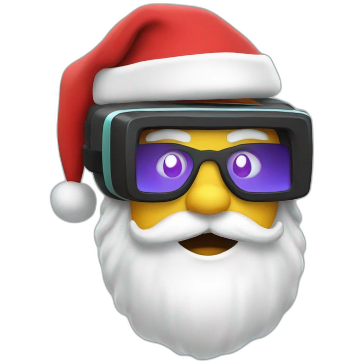 Santa in sleigh in vr headset emoji