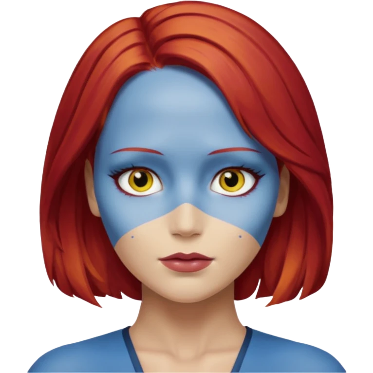 x-men mystique red hair yellow eye looks like jennifer lawrence emoji