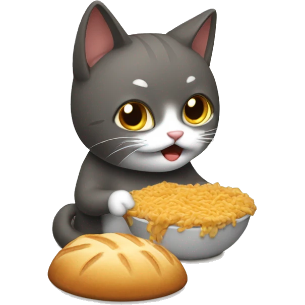 Gato comiendo  emoji