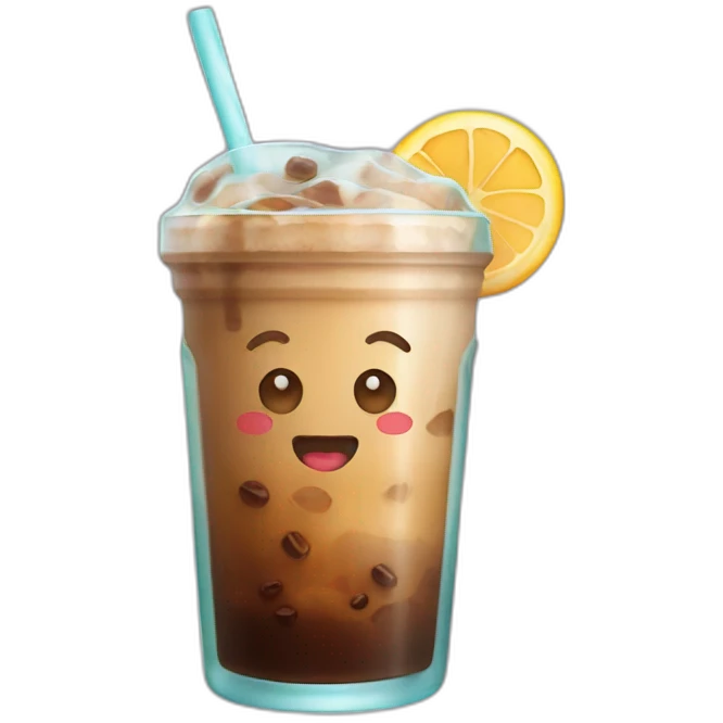 iced coffee in glass emoji