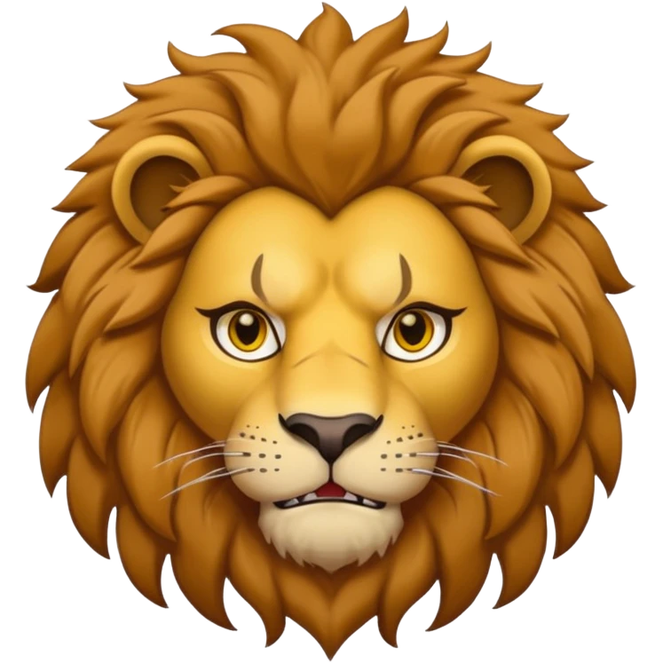 human in a lion costume, the lion face might be a little angry emoji