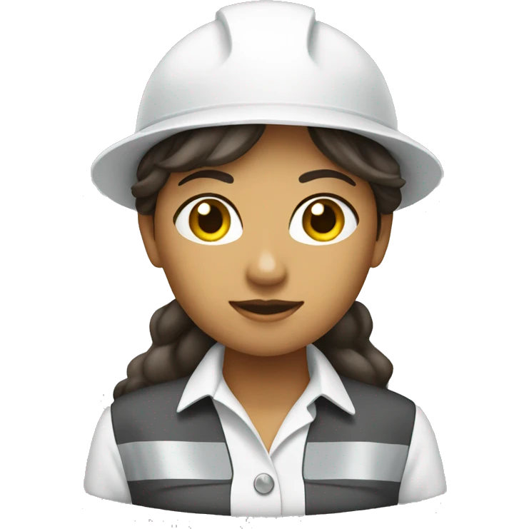 Women surveyor with white construction hat emoji