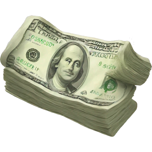 Money floating emoji