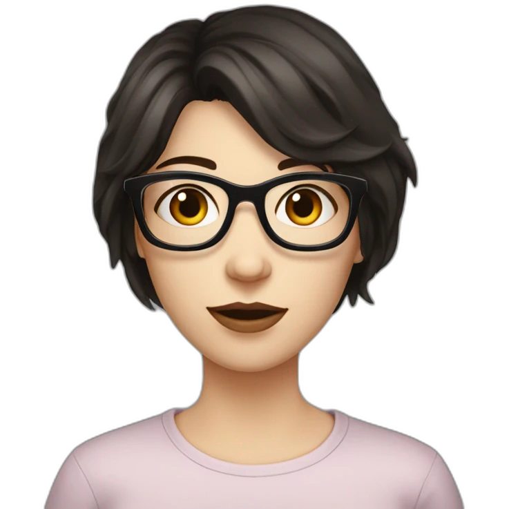 Ex girlfriend short glasses dark hair white skin emoji