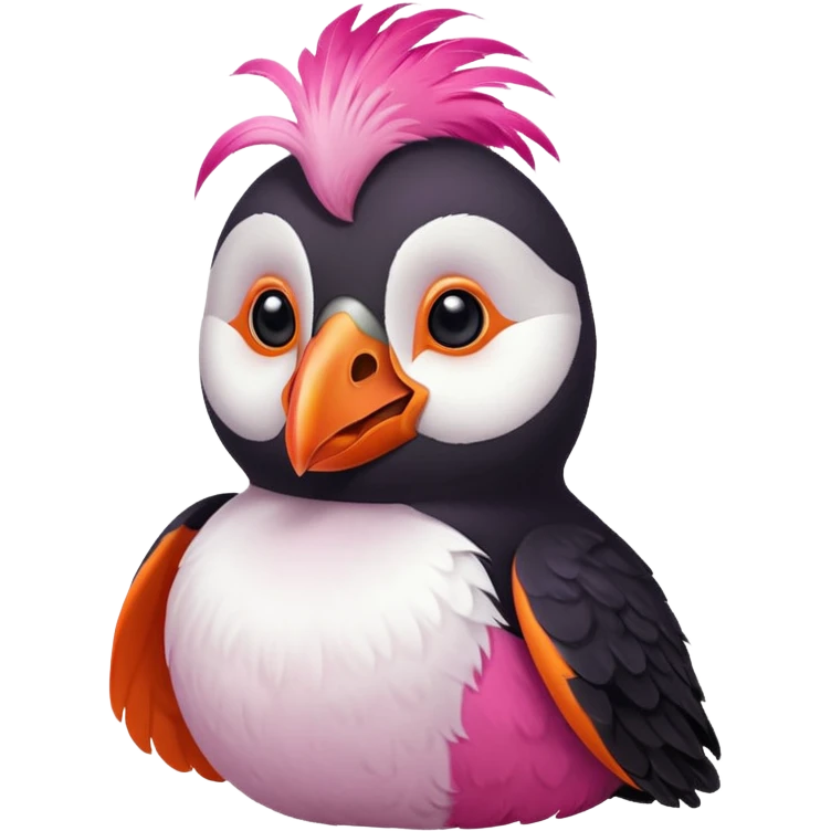 pink puffin that is pink-coloured emoji