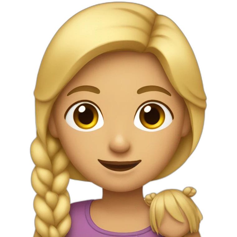 Mamá rubia e hija castaña abrazadas emoji