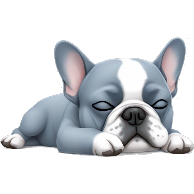 sleeping-fat-blueish grey - french-bulldog emoji