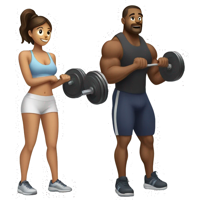 Weight lifting with girlfriend  emoji