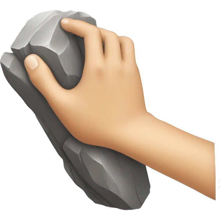 hand holding a rock climbing hold emoji