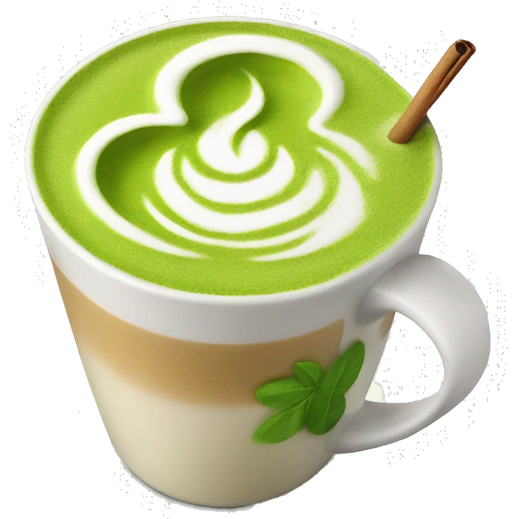 A matcha latte in a cup  emoji