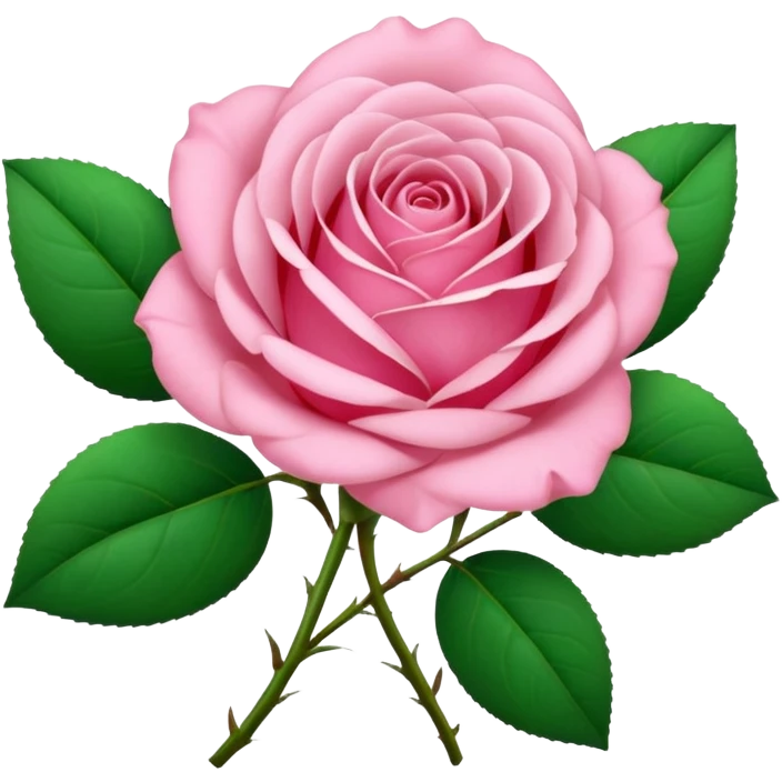 pink rose with two leaves emoji