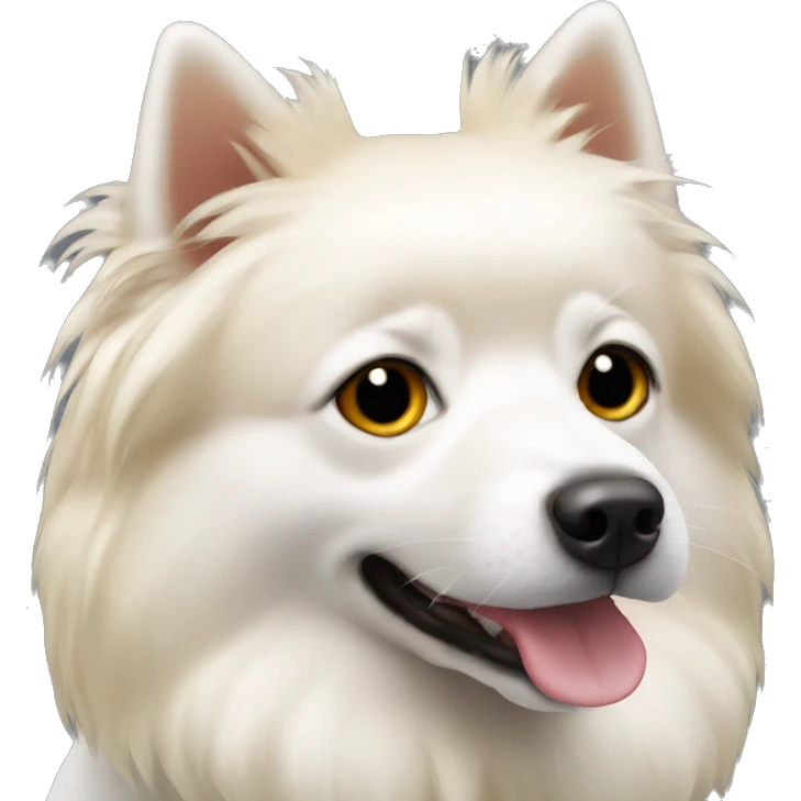White and blonde spitz emoji