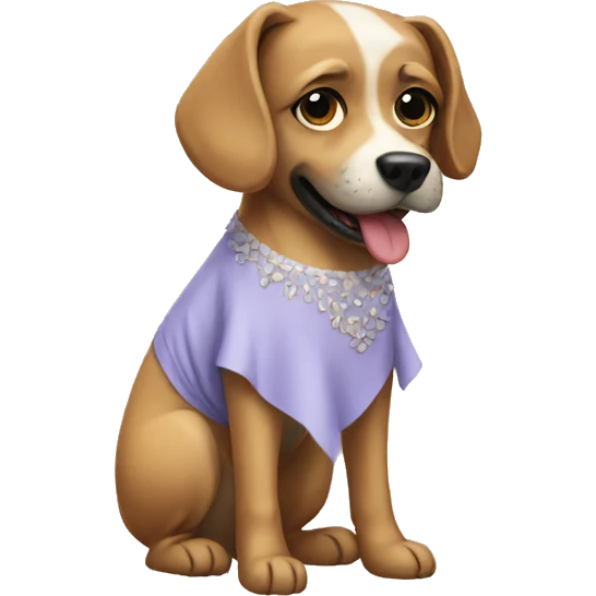 Dog wearing a dress emoji