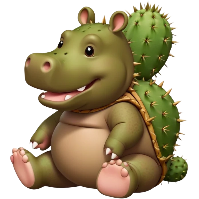 Cactus hippo with one leg and one foot wearing a sandle emoji