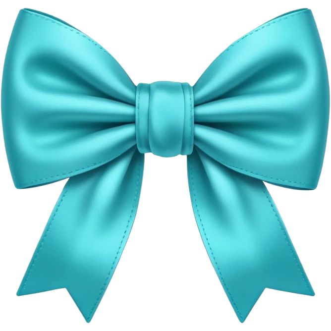 Cyan ribbon-bow tie  emoji