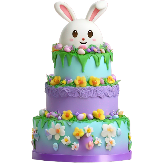beautifully decorated 2 tier Easter cake emoji