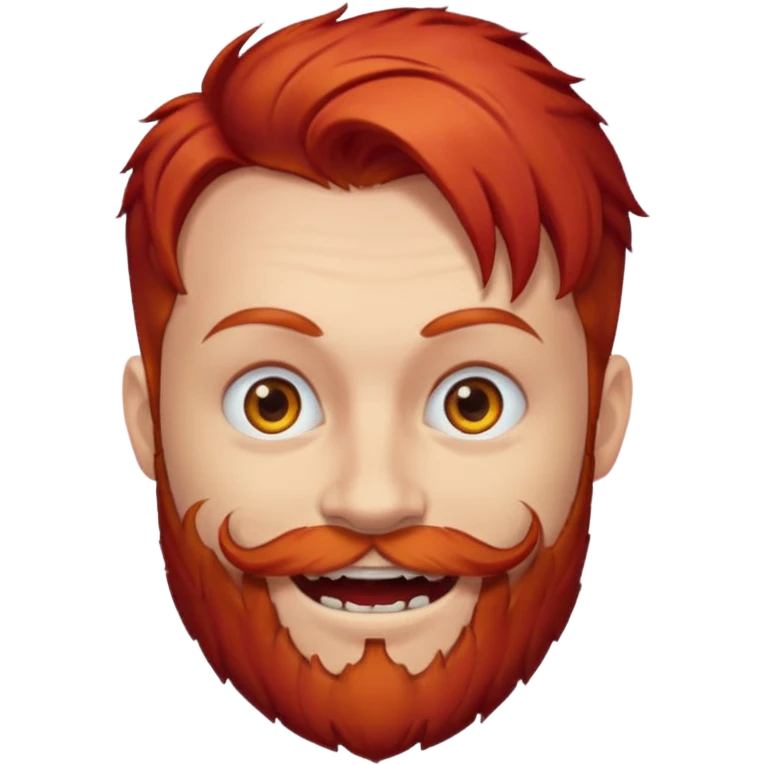 red head wild hair, evil smile, red beard emoji