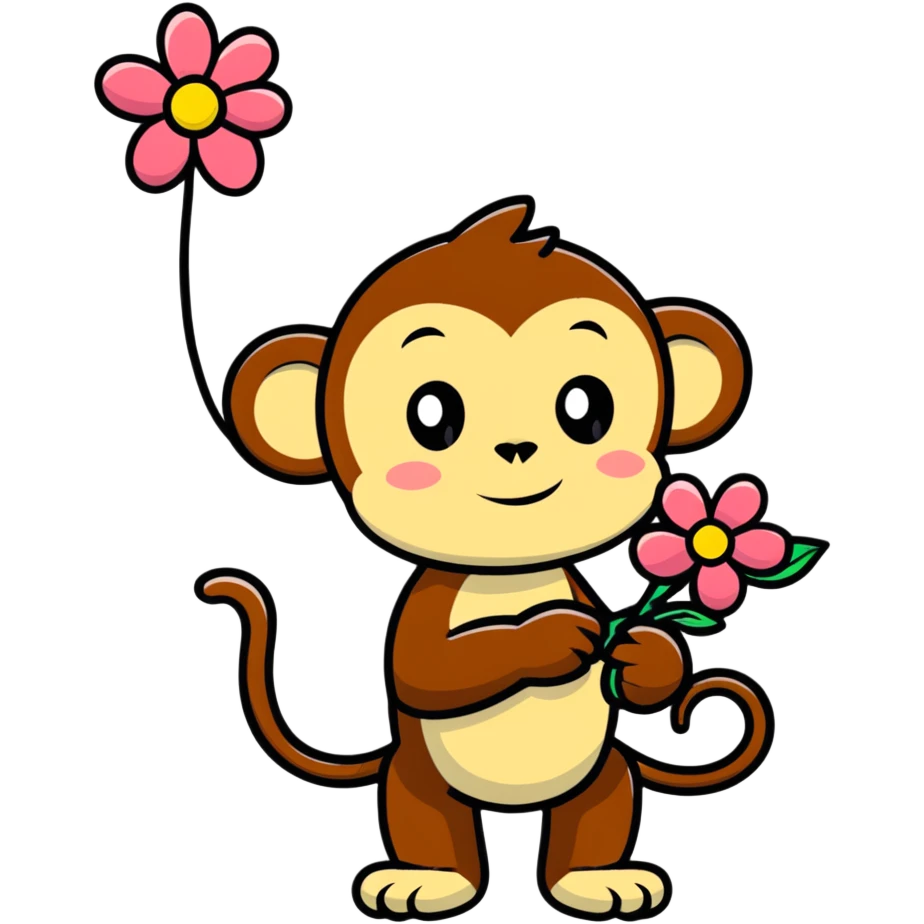 monkey holding a flower emoji