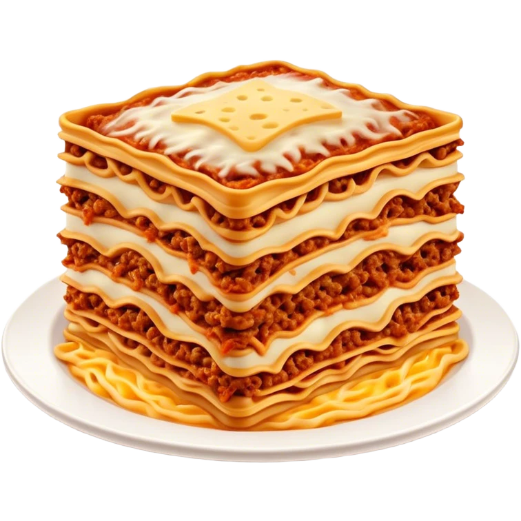 Cinematic Realistic Lasagne alla Bolognese Dish Emoji, depicted with layered pasta, rich meat sauce, and melted cheese rendered with exquisite detail and hearty, warm lighting. emoji