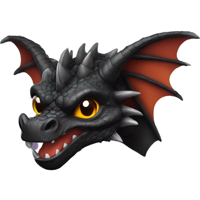 Black fantasy style dragon emoji emoji