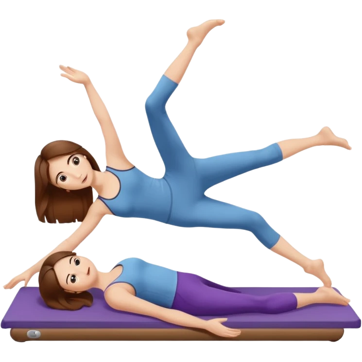 Pilates teaser, girl brown hair emoji