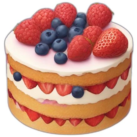  Cake With Strawberries, blueberry and raspberry emoji