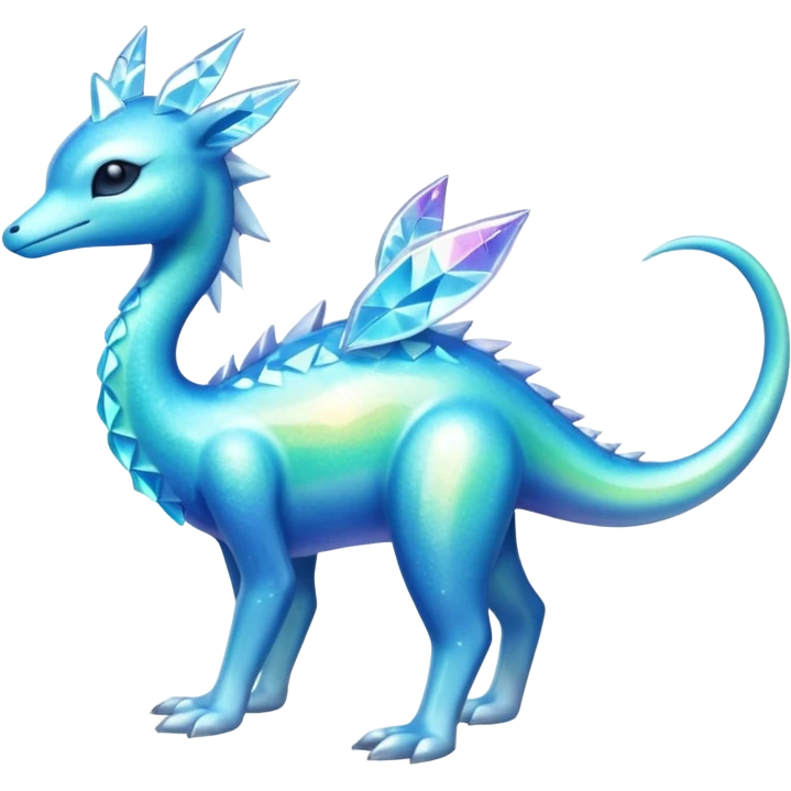 Shiny Exotic Colorful Amaura-Aurorus-Fakémon-hybrid-creature (full body)  emoji