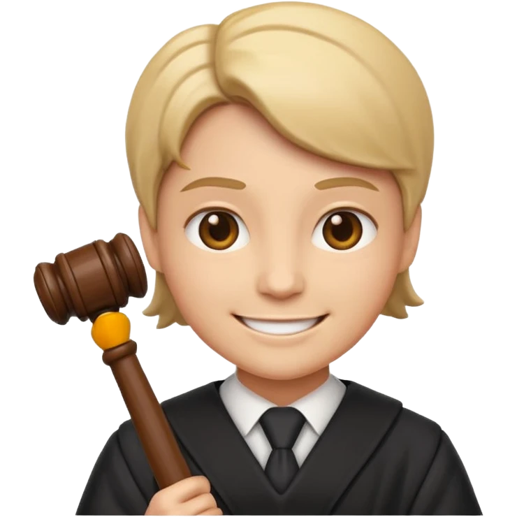 legal expert emoji, professional person with a gavel, confident expression emoji