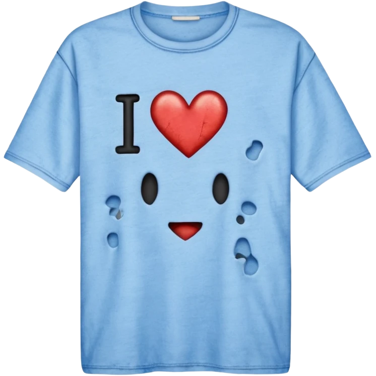 Blue shirt with the text I love krabby. And the shirt has holes emoji