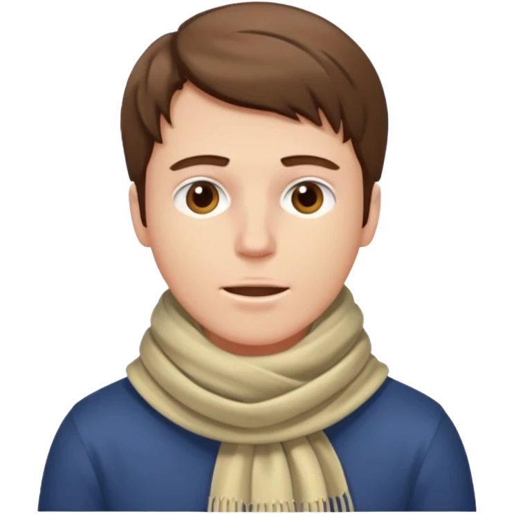 Sore throat for white brown hair guy
No fever - scarf emoji