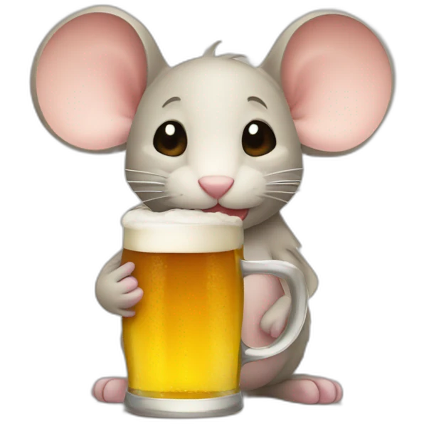 Mouse with beer emoji