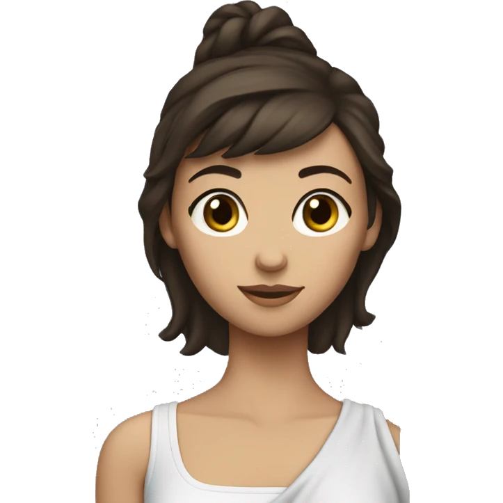 brunette girl with autority figure emoji