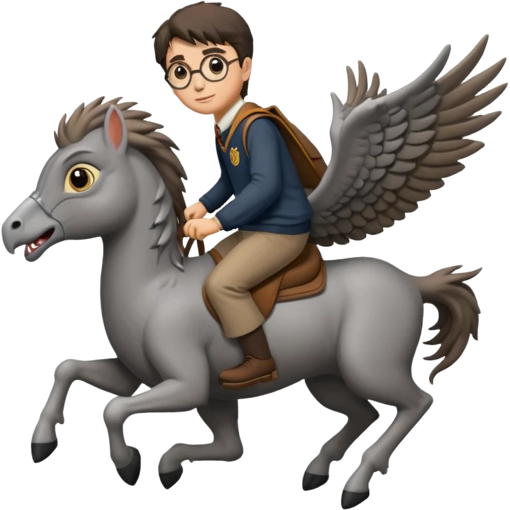 harry potter riding buckbeak emoji