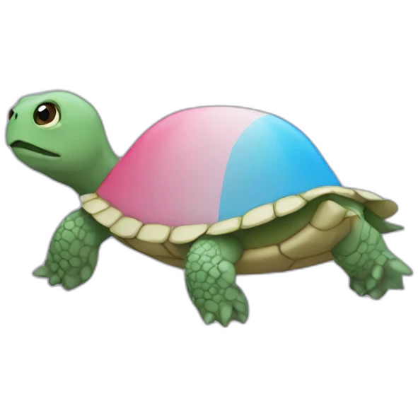 trans flag colored turtle emoji